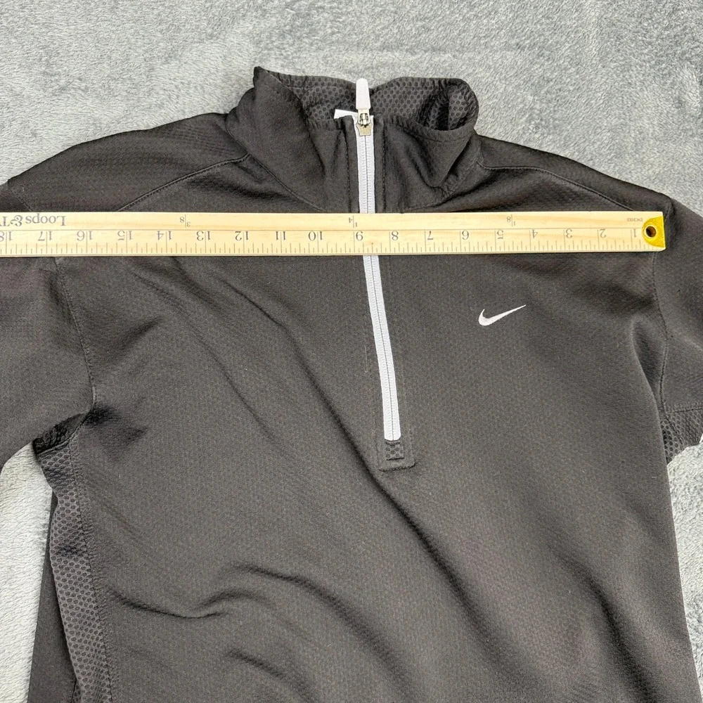 Nike Dri‎ Fit Kids Size L 14-16 Long Sleeve 1/4 Zip Pullover Shirt Gray